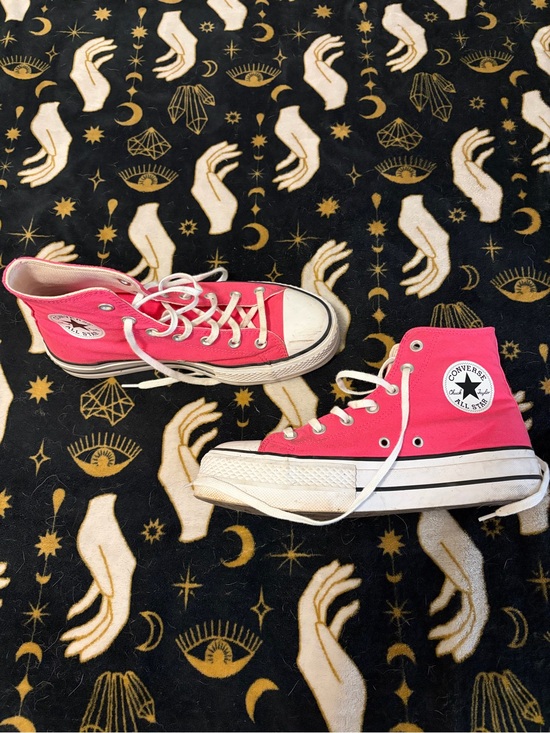 Converse Shoes - Converse Women’s Hot Pink High-Top Canvas Sneakers